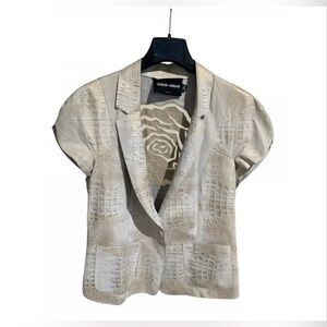 GIORGIO ARMANI Leather Blazer/Shirt Sz 8, 44IT, Good condition